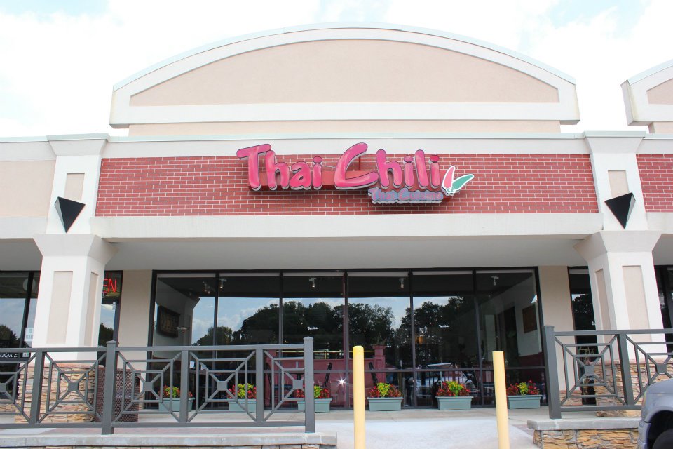 Exterior of Thai Chili restaurant at Briar Vista Shopping Center, Atlanta